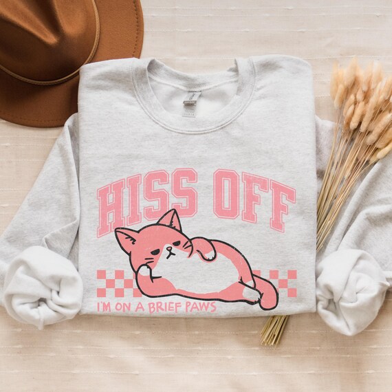 Whimsical Sassy Cat Sweatshirt, Funny Cat Lover Gift, Cool Kitty Crewneck, Comfy Feline Pullover, Hilarious Meow Top