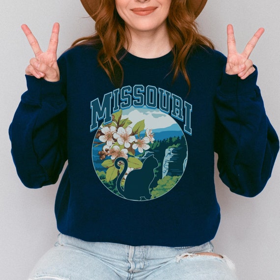 Missouri Cat Lover Sweatshirt, States crewneck, moving away present for-her, cat mama gift, collegiate style sweater-shirt