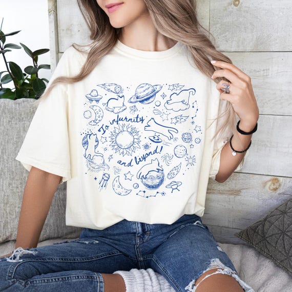 Vintage Celestial Cat Collage T-shirt, Space-Cat  Comfort Colors® Tee, Moons Planets Stars Funny Shirt, Galaxy Kitty Shirt, Graphic Tshirt