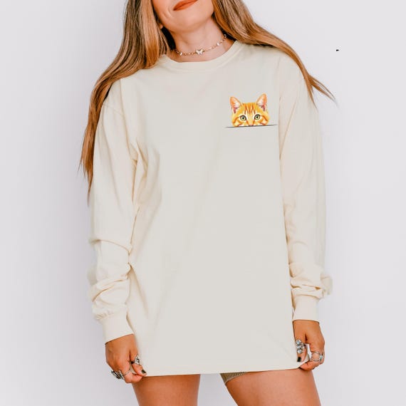 Orange Tabby Cat Comfort Colors Long Sleeve T-Shirt