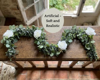 Decorative ready to hang faux rose greenery garland multiple lengths flower options for table centerpiece decor home flower drape decoration