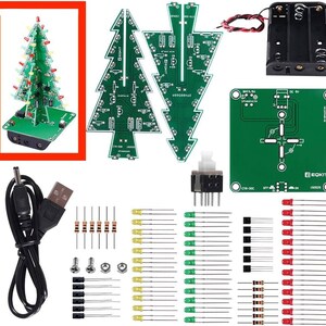 DIY 3D Christmas Tree Soldering Electronic Assemble Kit LED PCB Christmas Tree