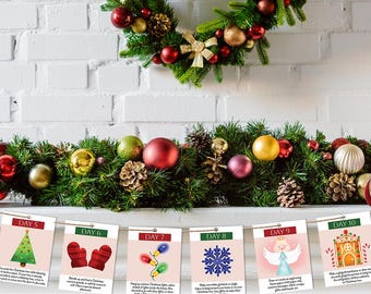 Christmas Advent Calendar 2026 | DIY Family Advent Calendar | Printable Holiday Activity Cards | Hand Drawn Christmas Countdown Calendar PDF