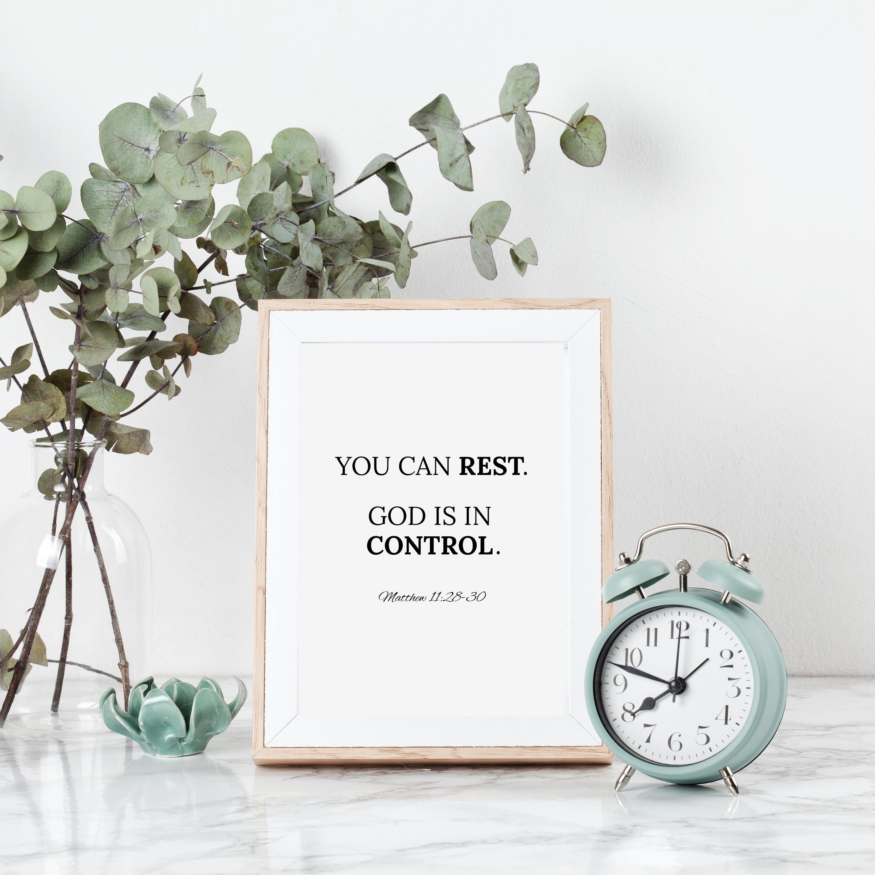 God is in Control Christian Wall Art, Come to Me All Who Are Weary off ...
