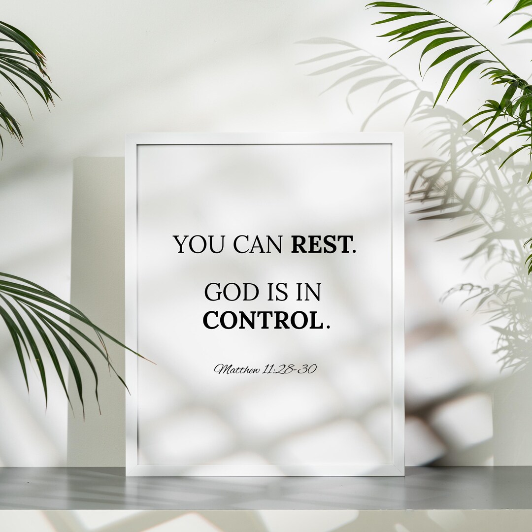 God is in Control Christian Wall Art, Come to Me All Who Are Weary off ...