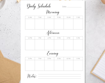 New Year Daily Schedule Template, Daily Planner PDF Insert, Printable Hourly Schedule, Daily Routine Organizer, Daily Agenda, Work Planner