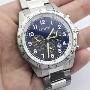 Citizen Mens Quartz Blue Dial Chronograph Watch