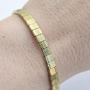Vintage Rolled Gold Americ Textured Omega Link Flexible Bracelet