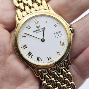 Vintage Swiss 1999 Raymond Weil 5568 Gold Plated Classic Men's - Main Image