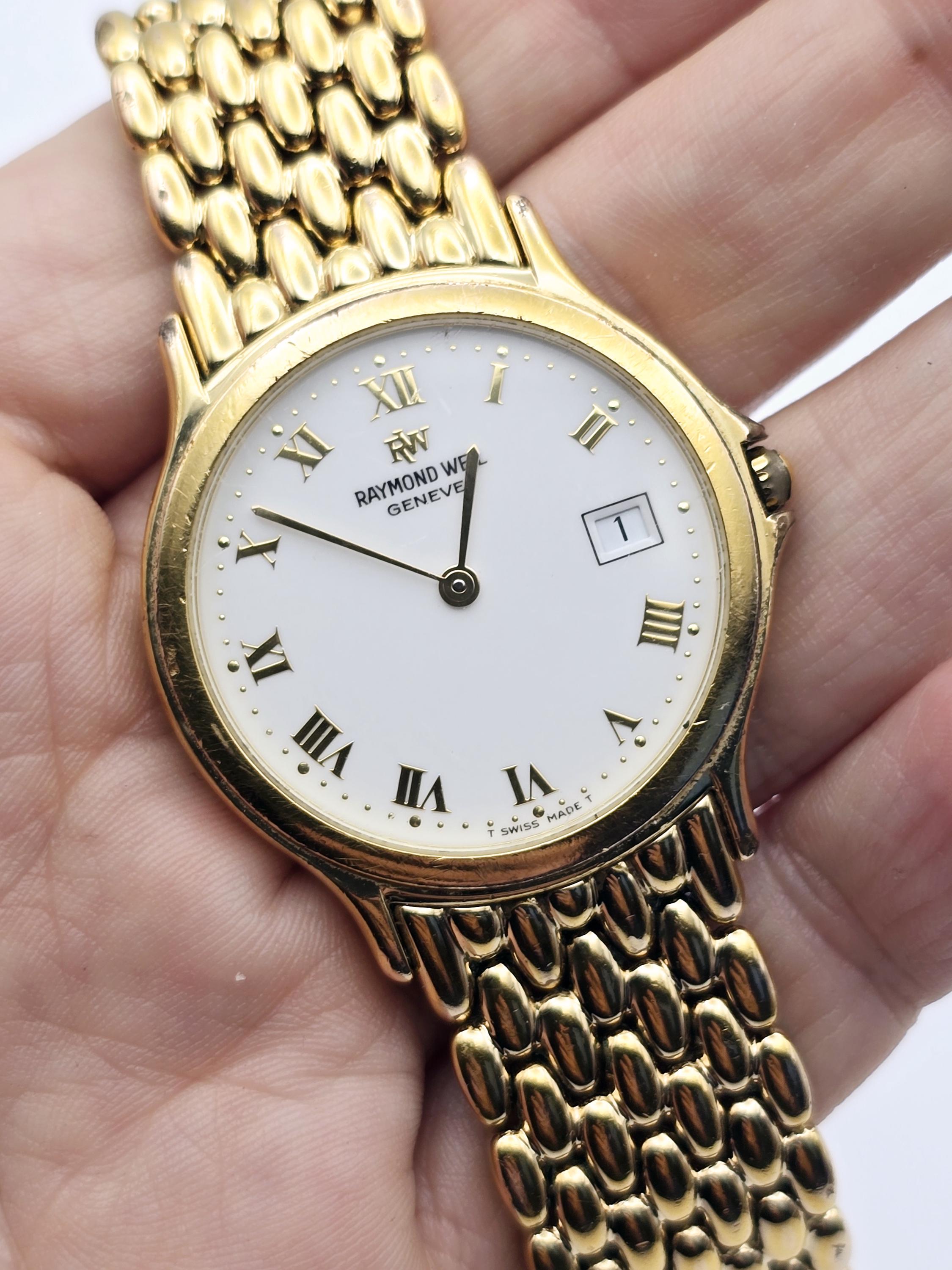Vintage Swiss 1999 Raymond Weil 5568 Gold Plated Classic Men's
