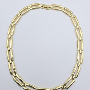 Vintage Gold Ton Flache Glieder Halskette