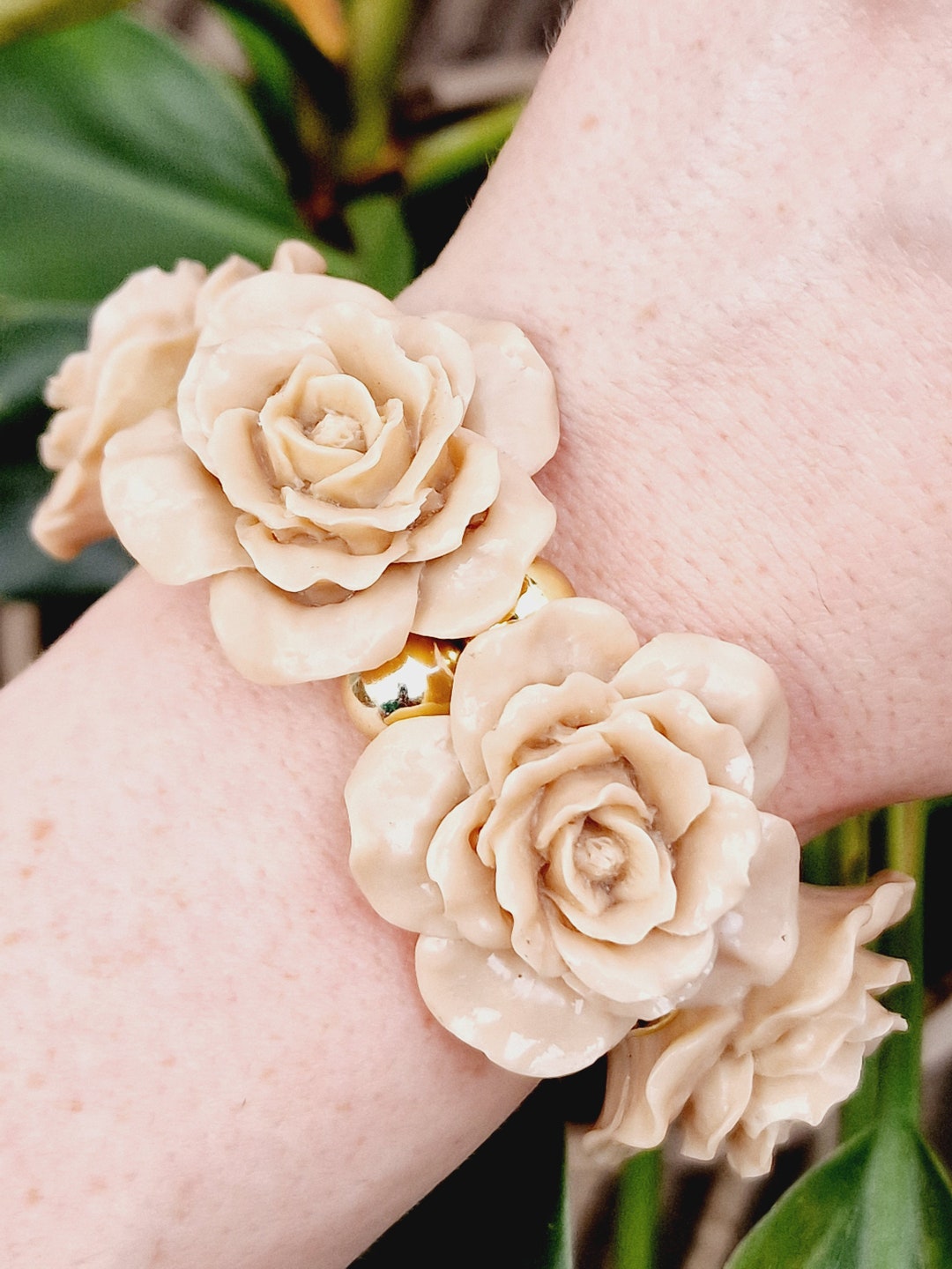 海外ファッションブランド通販サイト【公式】 Pink Pale Dusty Plastic Retro Vintage Rose Stretch Flower その他