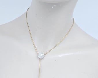 Collar con colgante de bola de cristal deslizante Swarovski en tono dorado