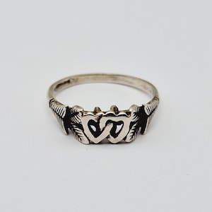 Pierścionek Vintage Double Love Heart Sweetheart Rozmiar pierścionka P