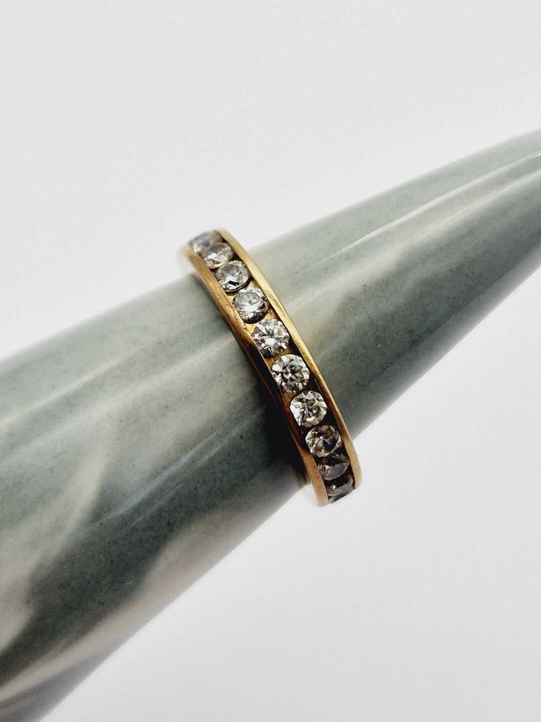 9ct Yellow Gold Cubic Zirconia Eternity Ring - Size N - Etsy
