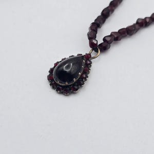 Antique Victorian Faceted Garnet Double Strand Necklace & Pendant with 18ct Yellow Gold Clasp