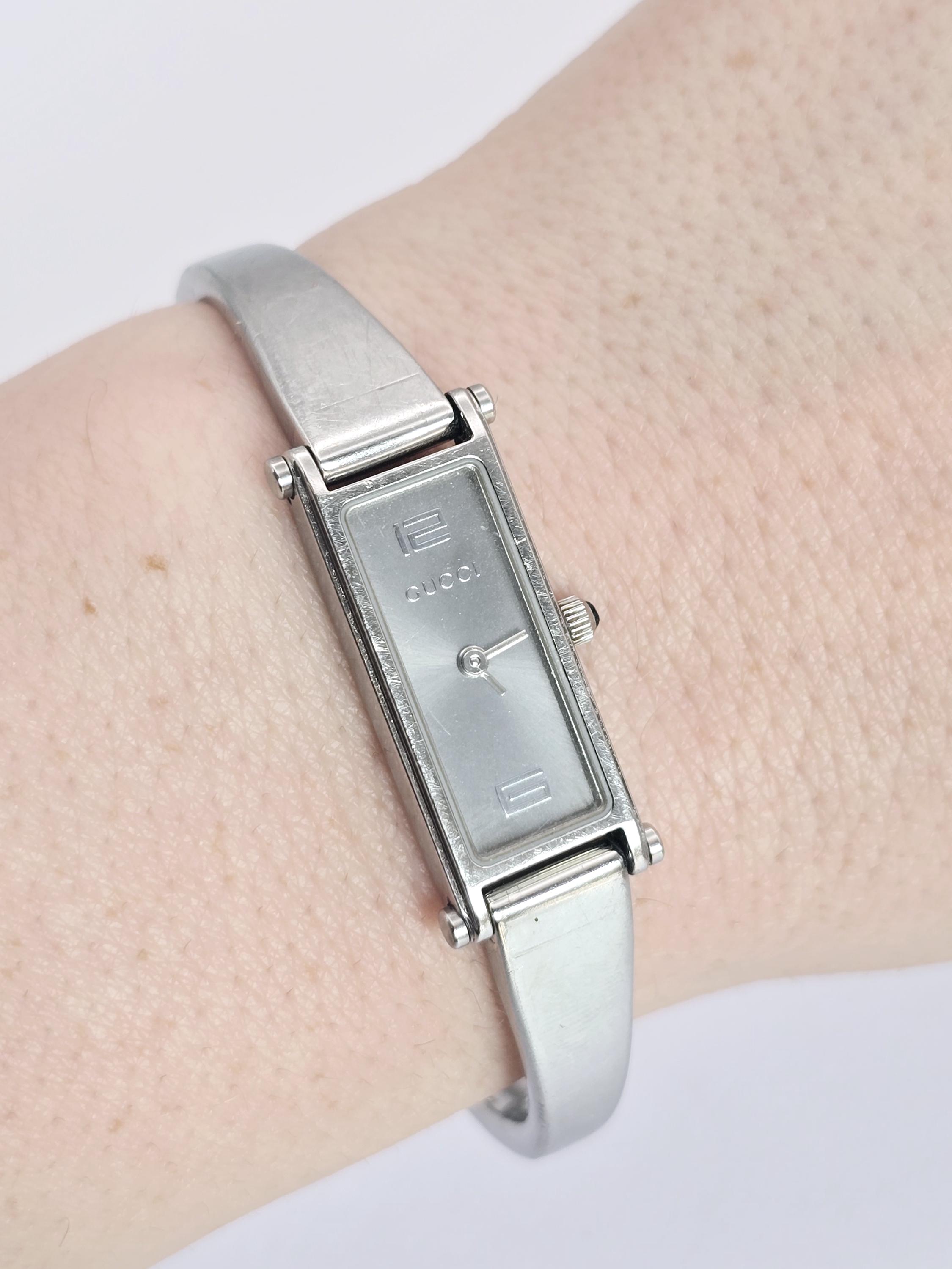 Authentic Gucci 1500L stainless bracelet watch Gucci 1500L Limited Edition Vintage Bangle Ladies Watch with  main image 2