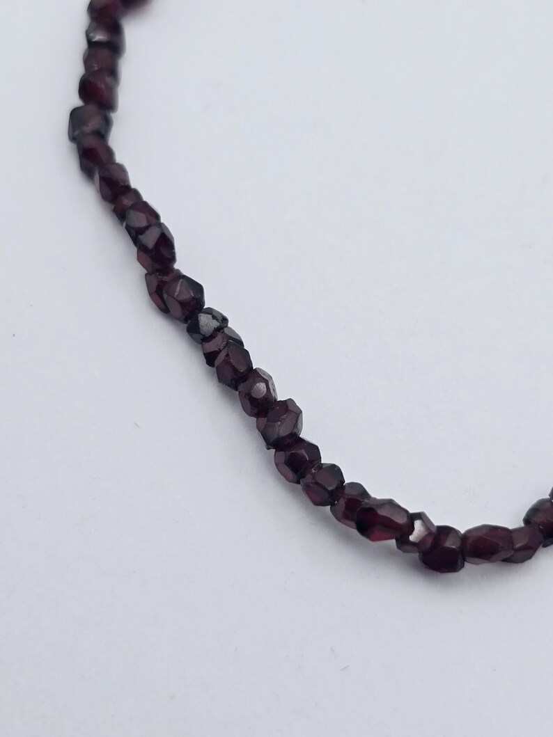 Antique Victorian Faceted Garnet Double Strand Necklace & Pendant with 18ct Yellow Gold Clasp