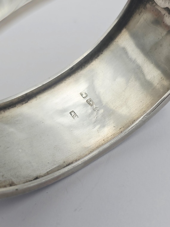 Antique Victorian Solid Silver Hinged Bracelet Ba… - image 8
