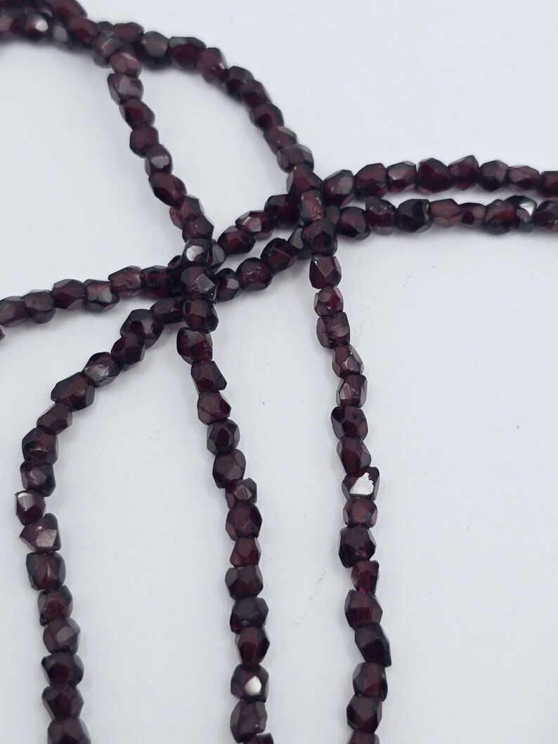 Antique Victorian Faceted Garnet Double Strand Necklace & Pendant with 18ct Yellow Gold Clasp
