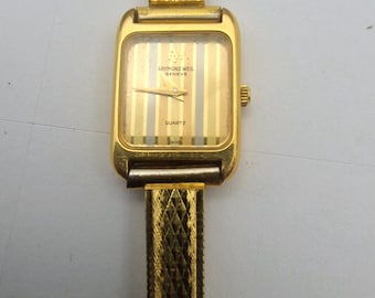 Vintage Raymond Weil 18ct Plated Ladies Quartz Watch  (E3)