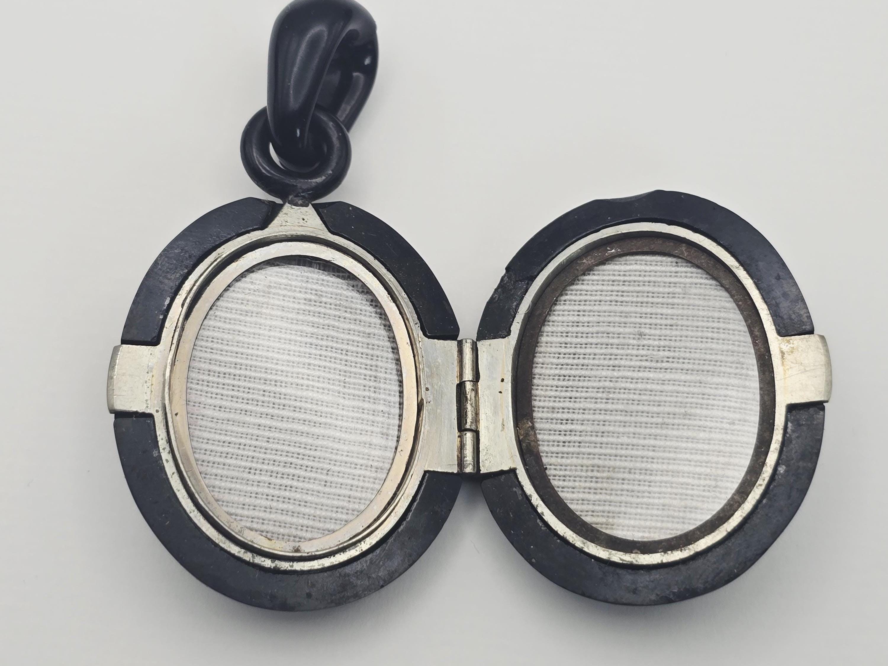 Whitby Jet Locket Antique Victorian Hand Carved Oval Whitby Jet Mourning Locket - Etsy