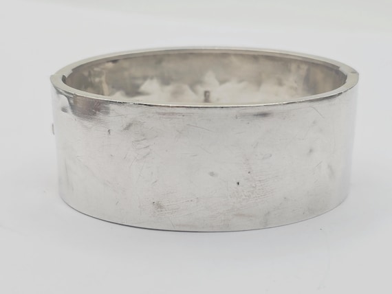 Antique Victorian Solid Silver Hinged Bracelet Ba… - image 4