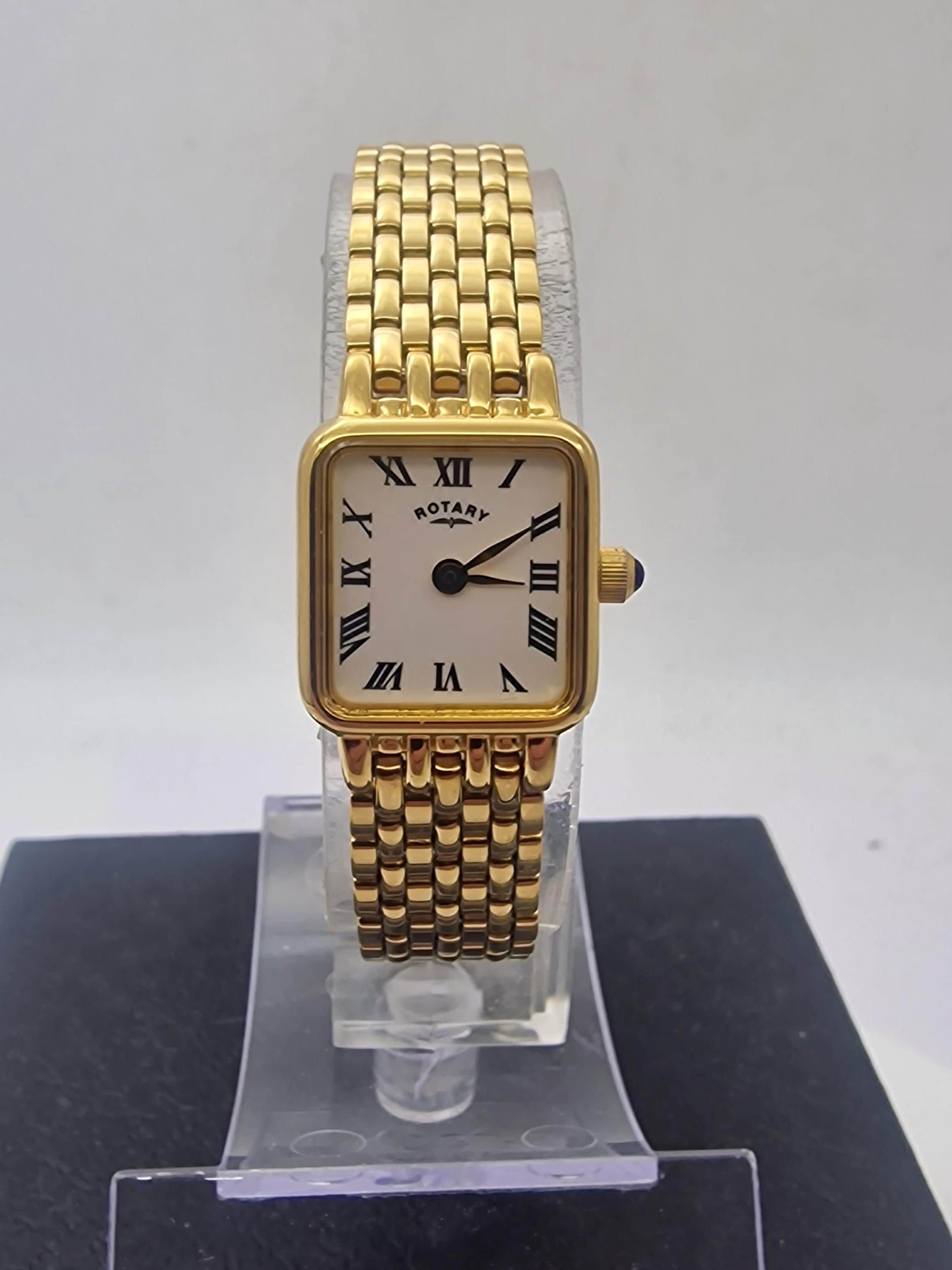 Vintage Swiss Rotary Gold Roman Numerals Dainty Classic Watch Rotary Swiss mini rectangle ❌SOLD❌ This is a vintage  main image 4