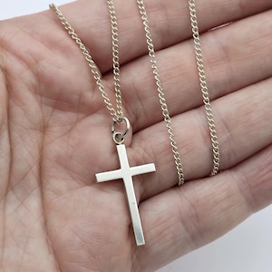 Vintage Sterling Silver Cross Pendant and Necklace