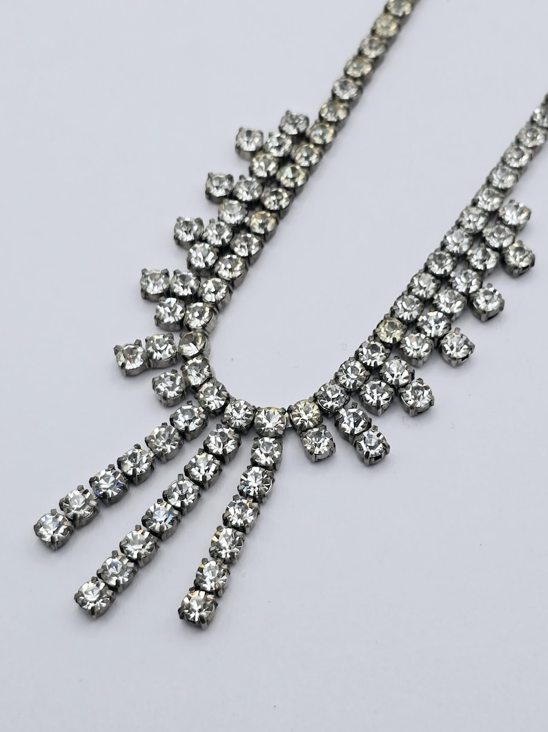 Rare Pure Art Deco Antique Sterling Silver Diamante Paste Rhinestone ...