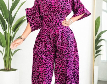 African print formal jumpsuit| Ankara formal Jumpsuit | African formal dress |Ankara formal dress | African print purple dress | Ankara purp