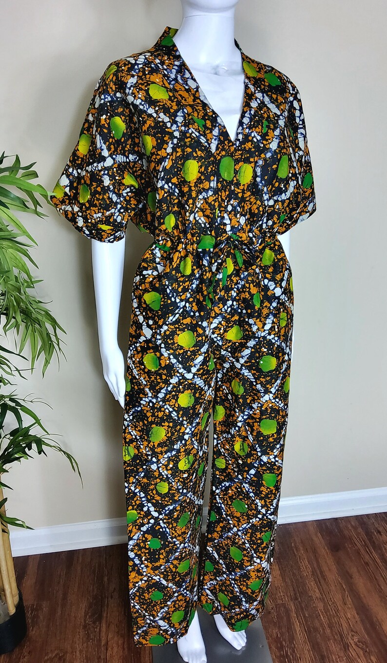African Print Batik Jumpsuit 100% Cotton - Etsy