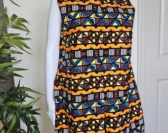 Robe trapèze en tissu wax africain