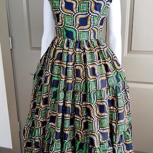 African green dress | Ankara green dress | African print dress