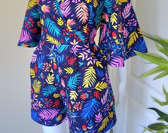 African print blue romper | Ankara jumpsuit