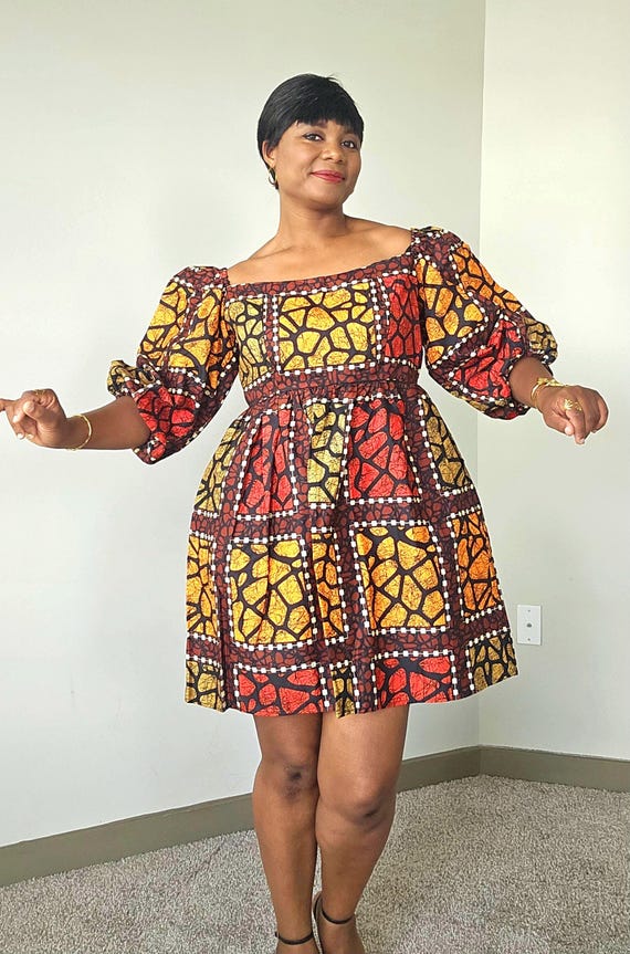 African Print Short Dress | Ankara Short Dress