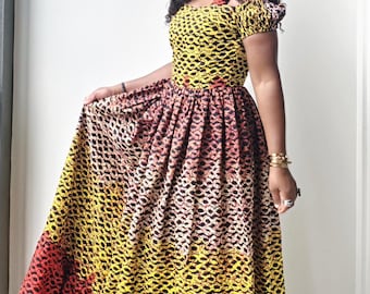 African print maxi dress | Ankara maxi dress | African maxi dress | African plus size dress