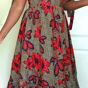 African print shift dress | Ankara midi dress