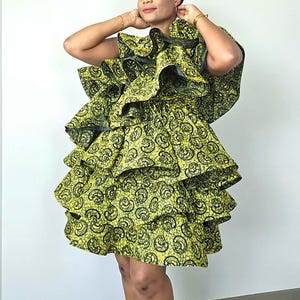 African formal dress | Ankara formal dress | African print dress | African green dress