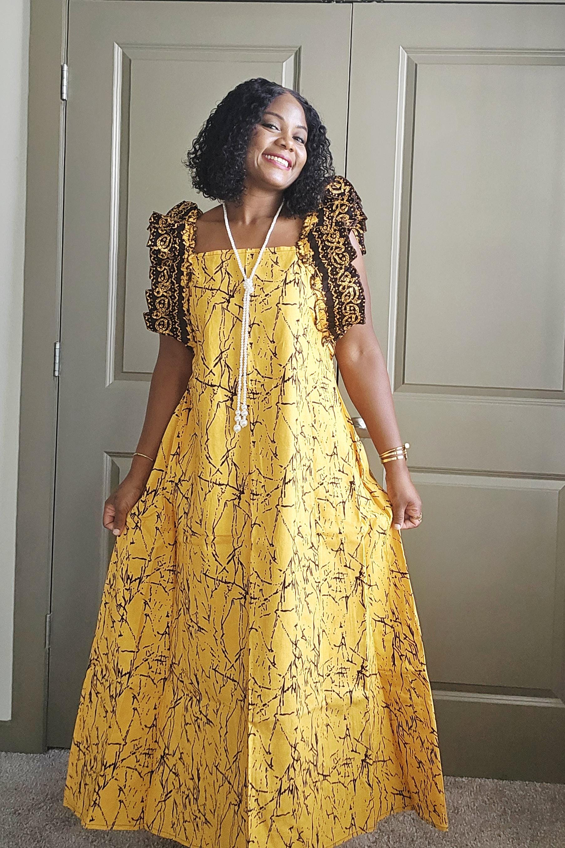 dress yellow Ladivine 7481 Elegant Formal A-line Gown Light / 16 this dress offers both style and functionality Joyfolie Women's Aniya Boho Dress