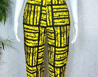 African print yellow pant