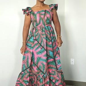 Afrikanskt tryckt klänning | Ankara-klänning bild 2