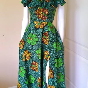 African print green dress | Ankara midi dress