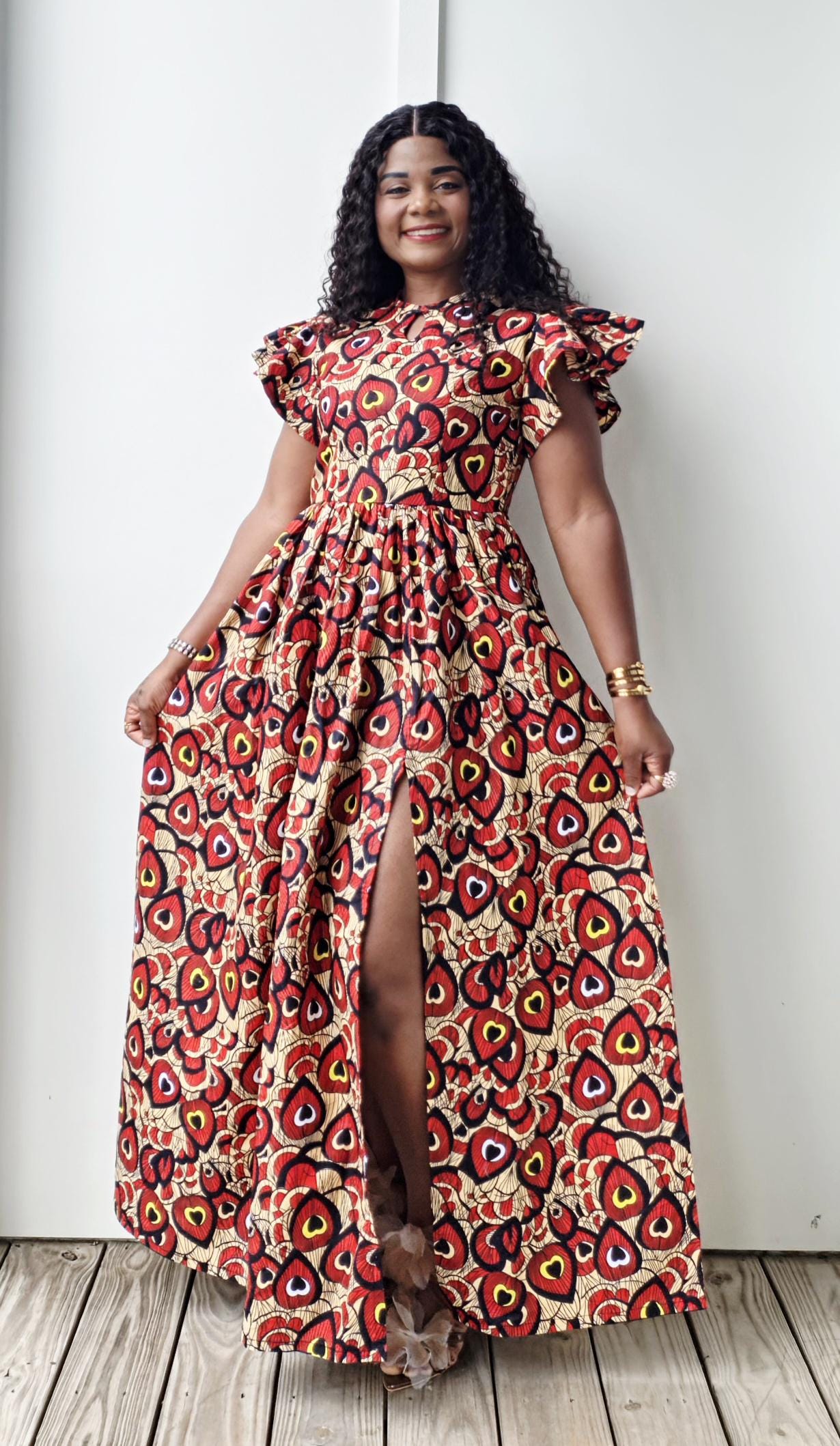 african print maxi dresses Dress | Ankara Maxi Dress | African Maxi Dress | African Plus Size Dress SHEIN PETITE Women's Solid Color:Durian (Green)/ Green Trim spiraledge:8202901 Summer 48 XXL 20