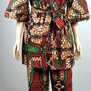 Handmade African Print Kimono Pant Set: Women&#39;s Ankara Outfit