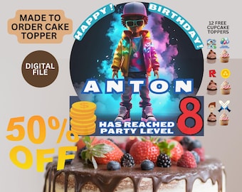 Decorazione per torta Roblox personalizzata: decorazione per festa di compleanno (file digitale)