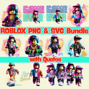Roblox png SVG Bündel | Roblox Geburtstag Shirt Roblox Gamer Cut Dateien für Cricut, Silhouette & Sublimation Instant Download für Roblox Party