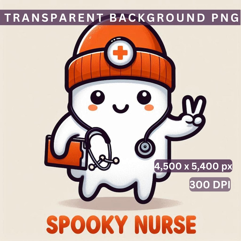 Spooky Nurse Design, Cute Ghost Nurse, Nurse Halloween Art, Halloween