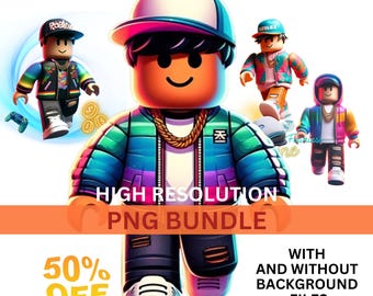 Roblox Birthday PNG Bundle, Transparent Background (Digital Download)