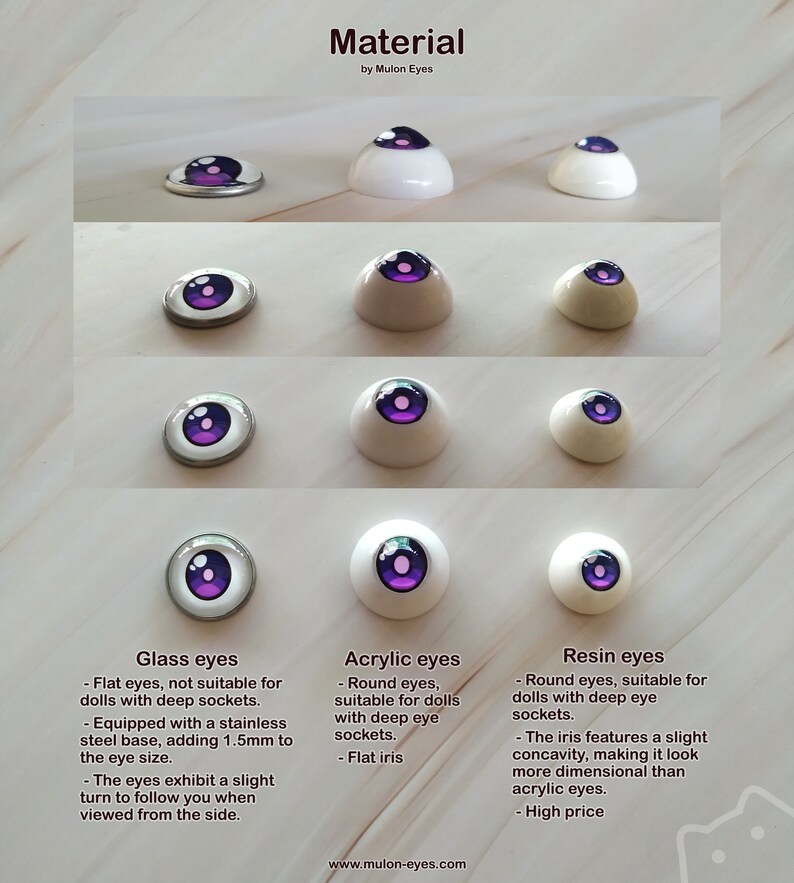 Resin Eyes Type RS Made to Order BJD & DD Eye Size 10mm 24mm Custom ...